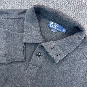 Polo Ralph Lauren Cotton Knit Polo Pullover Sweater Men's 2XL‎ Gray Preppy *Read